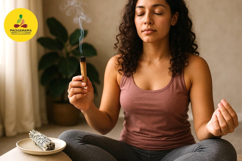 Pachamama Essentials Organic California White Sage (Salvia Apiana) & Palo Santo (Holly Wood) Smudge Bundle Kit (2 white sage bundles 4"-5" & 4 Palo Santo Sticks 4") - Image 5